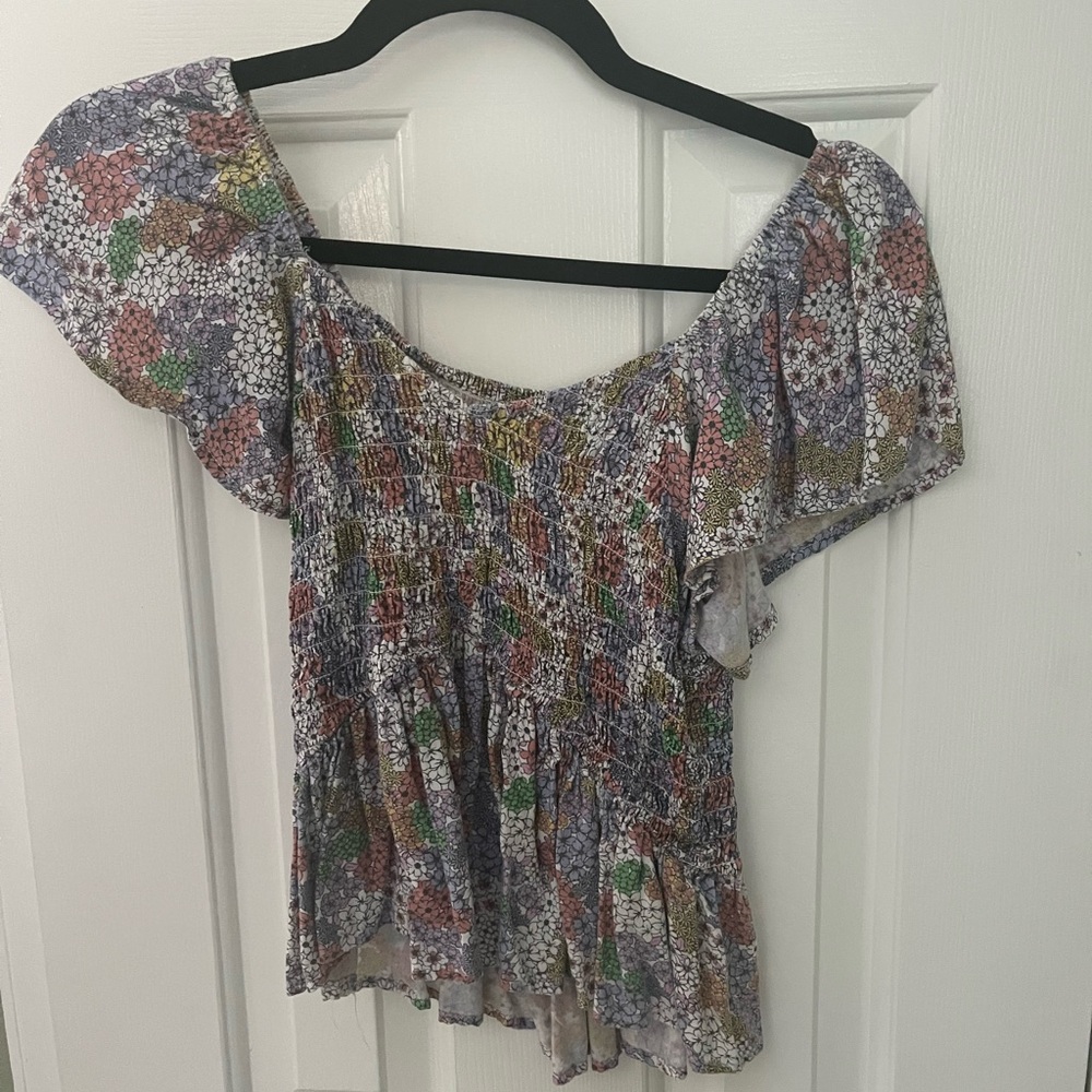 Elegant Floral Off-Shoulder Blouse